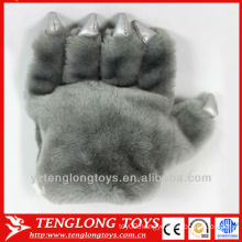 wholesale warm gray gloves plush bear paw gloves